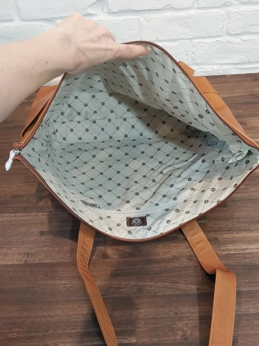 Genuine Leather Tote Bag Large Tan Shoulder Shopper Work Travel Purse Pockets